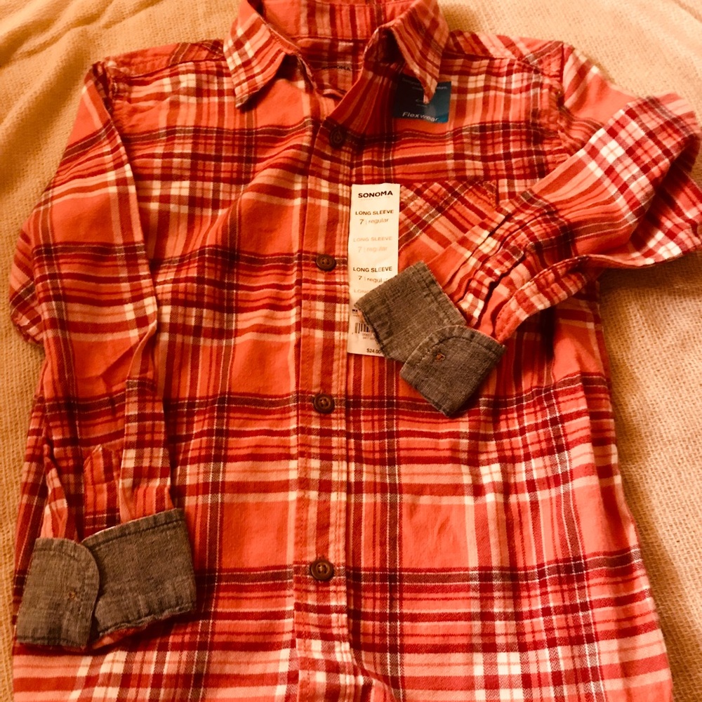 Sonoma Boys button up plaid shirt